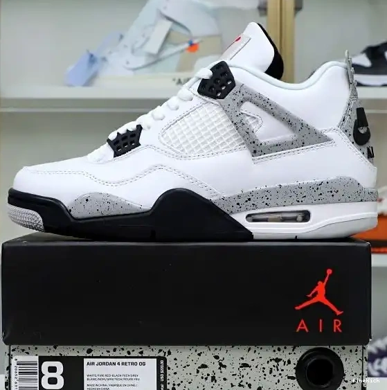 Retro White Jordan 4 Cement Air 0423